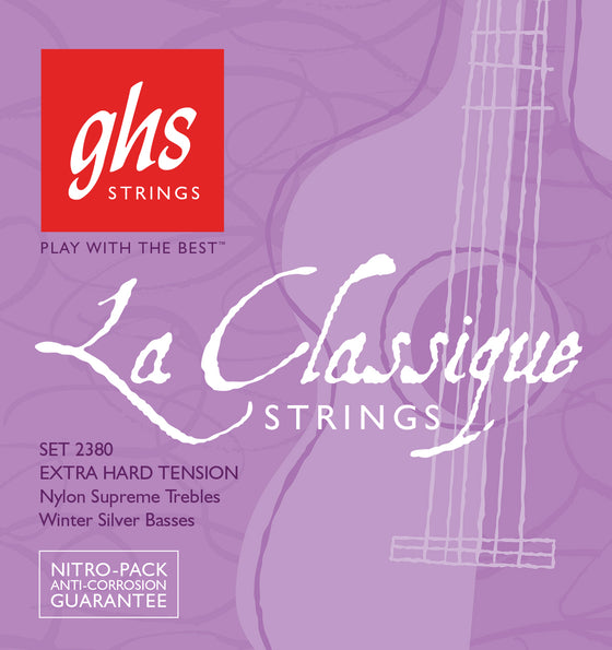 2380 GHS LaClassique Classical Guitar Strings Nylon Supreme / Winter Silvers - Super High Tension