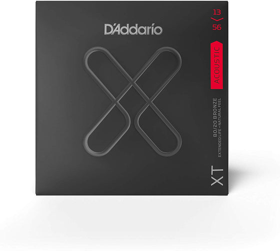 XTAPB1356 D'addario XT Extended Life Phosphor Bronze Acoustic Guitar String Set - Medium 13-56