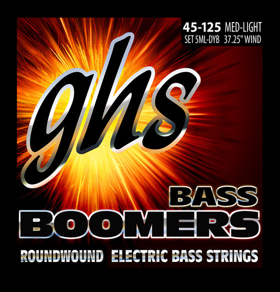 5ML-DYB GHS 5 String Boomers Electric Bass Set - Medium Light 45-126 - Long Scale