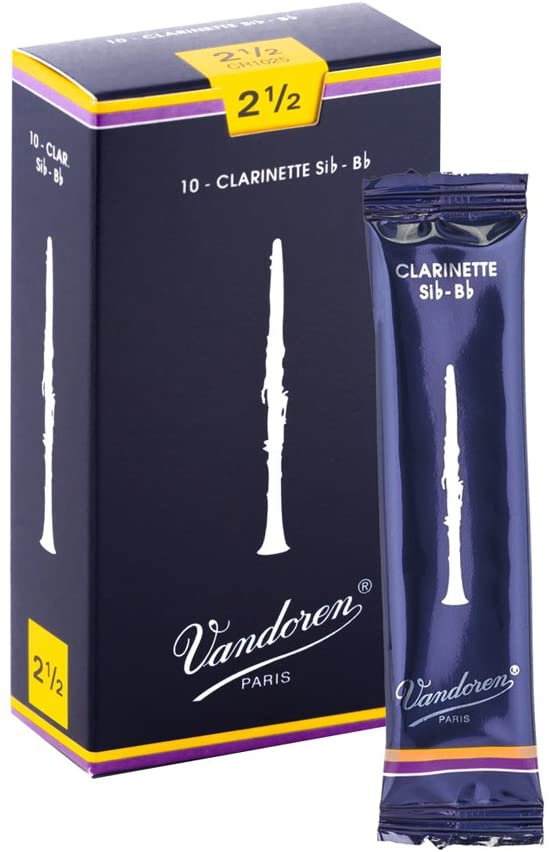 VCL21/2 Vandoren B-flat Clarinet Reeds 10 Pack - 2 1/2 Strength