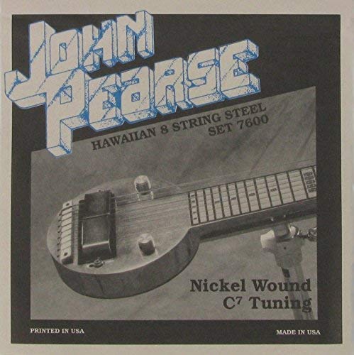 7600 John Pearse Nickel Wound Hawaiian Lap Steel Guitar 8 String Set - C7 Tuning 16-70
