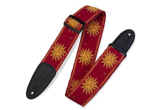 MPJG-SUN-RED Levy's Leathers 2" Guitar Strap - Polypropylene w/ Jacquard Weave