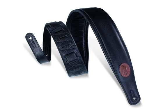 MSS2-BLK Levy's Leathers 3" Signatures Series Leather Guitar Strap - Black