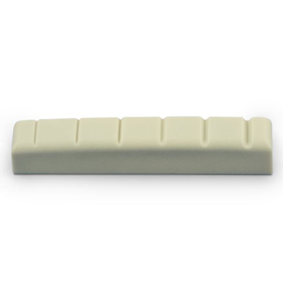NUT-007-W1 Tone Ninja Flat Bottom 43mm Slotted Electric Guitar Nut - White