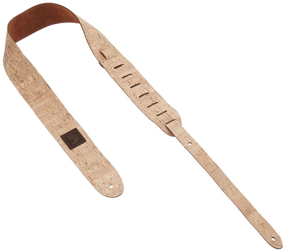 20SD04 Suede Leather Cork Guitar Strap 2"