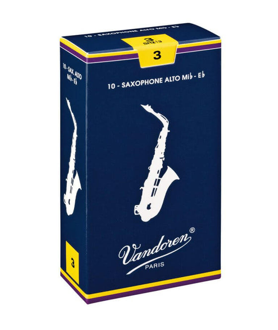 VAS3 Vandoren Alto Saxophone Reeds 10 Pack - 3 Strength