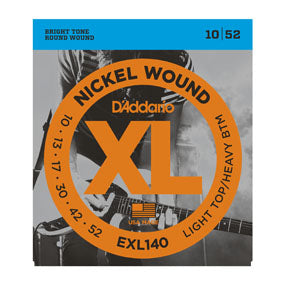 D'Addario XL Nickel Wound EXL140 Electric Guitar String Set - Light Top / Heavy Bottoms 10-52