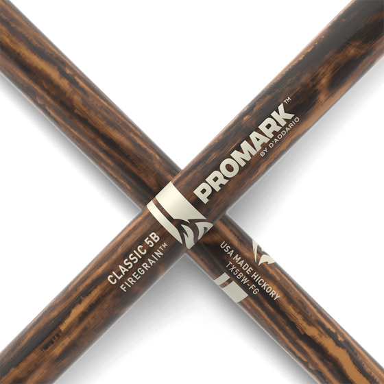 TX5BW-FG Promark American Hickory Drumsticks - Firegrain 5B