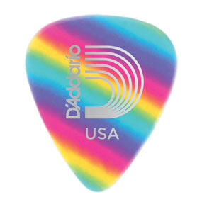 1CRB6-10 Heavy Celluloid Picks in Rainbow - 10 Pack